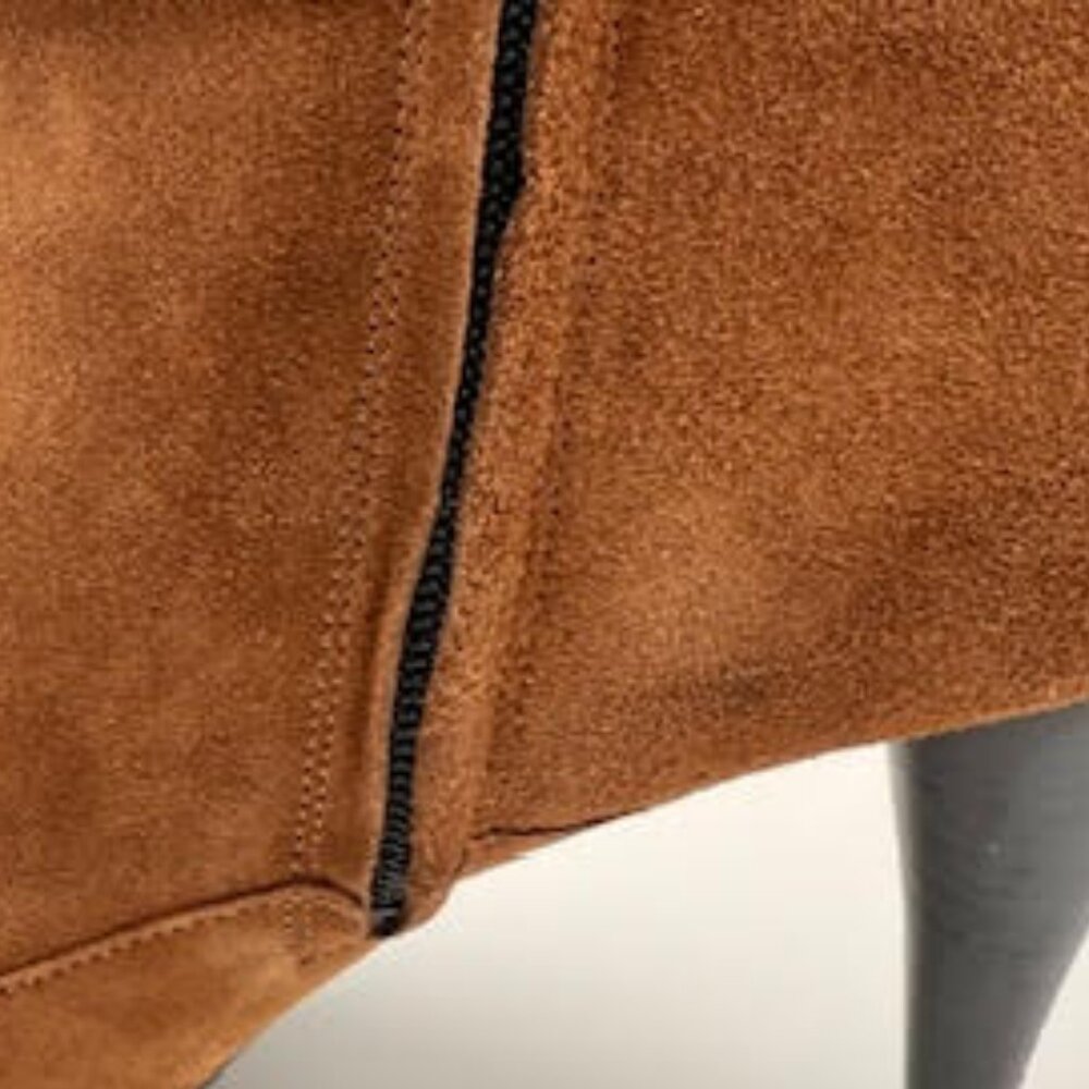 AllSaints Brown Suede Pointed Toe Stiletto Ankle Boots Western Chic 41 (10) - Picture 13 of 16